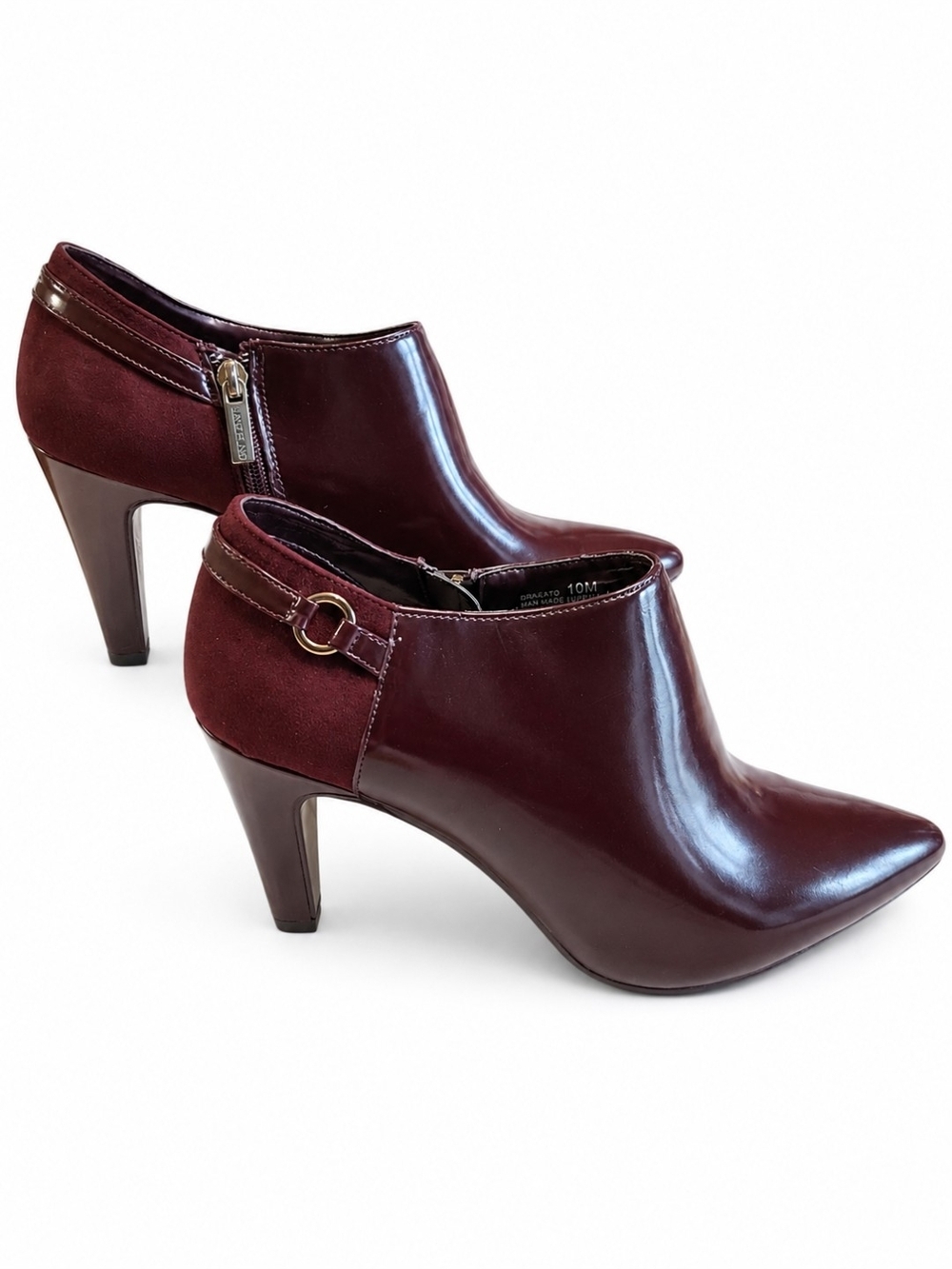 Bandolino Burgundy Ankle Booties - NWT - Size 10 -  Pointed Toe - 3.5"  Heel